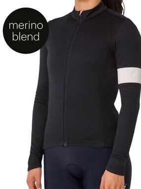 RAPHA Black Classic Merino Long Sleeve Cycling Jersey Road Bike s